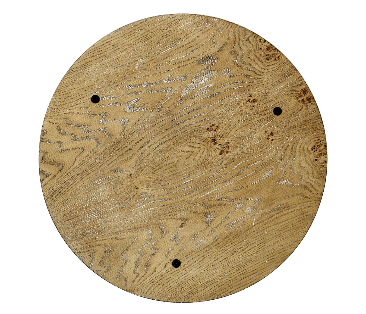Round Lamp Table with Iron Base