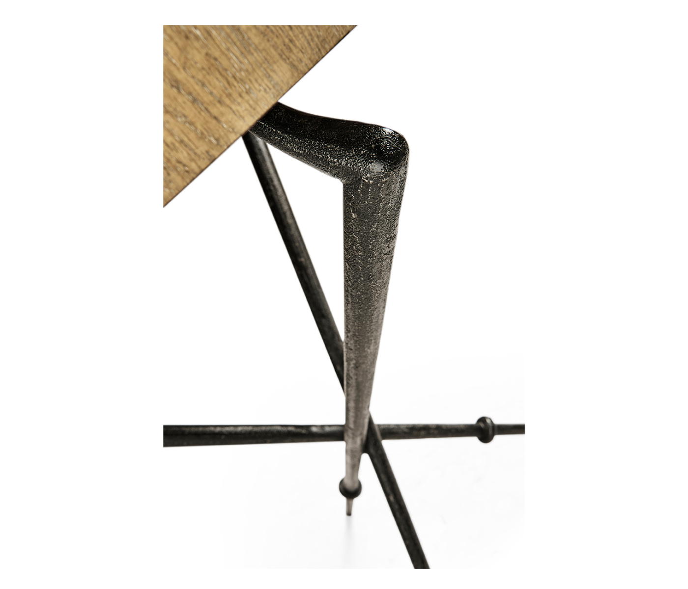 Round Lamp Table with Iron Base