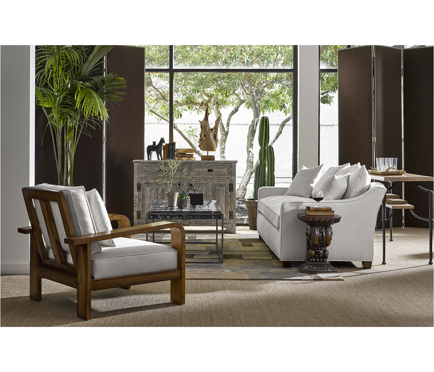 Rectangular Console Table with Iron Base