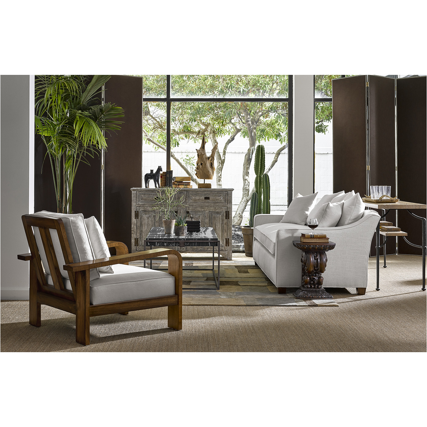 Rectangular Console Table with Iron Base