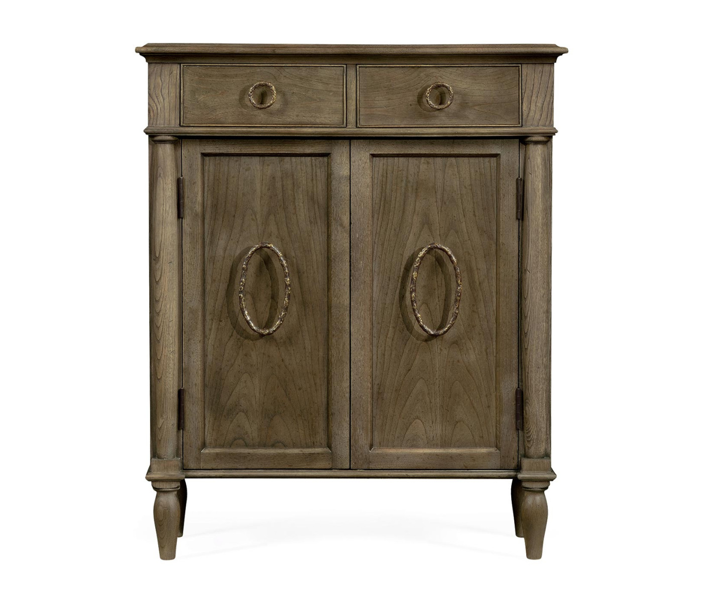 Dark Grey Chestnut Narrow Cabinet with Cupboard