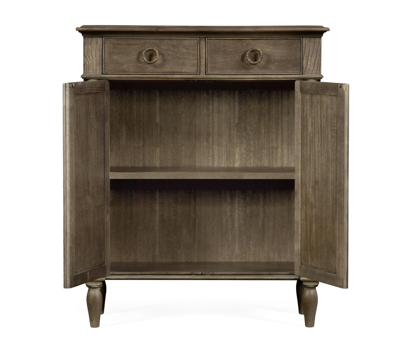 Dark Grey Chestnut Narrow Cabinet with Cupboard