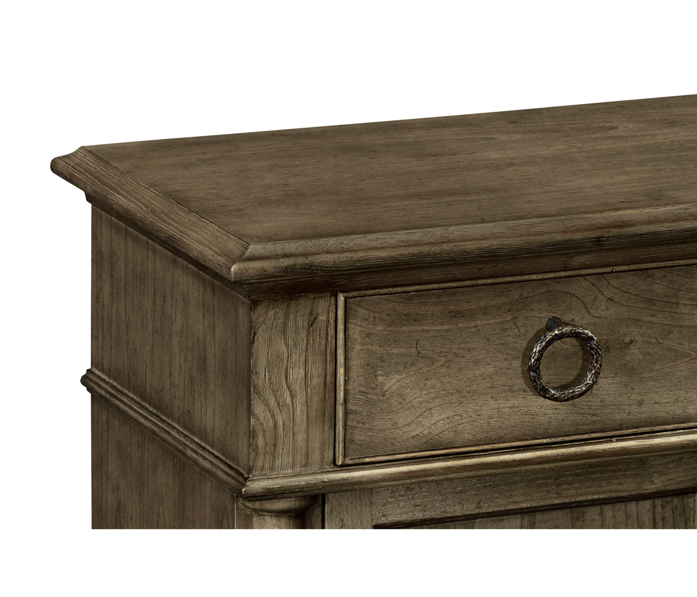 Dark Grey Chestnut Narrow Cabinet with Cupboard