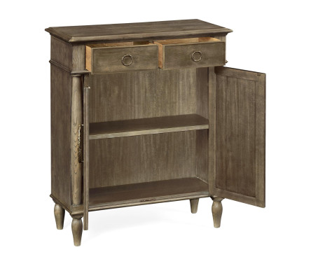 Dark Grey Chestnut Narrow Cabinet with Cupboard