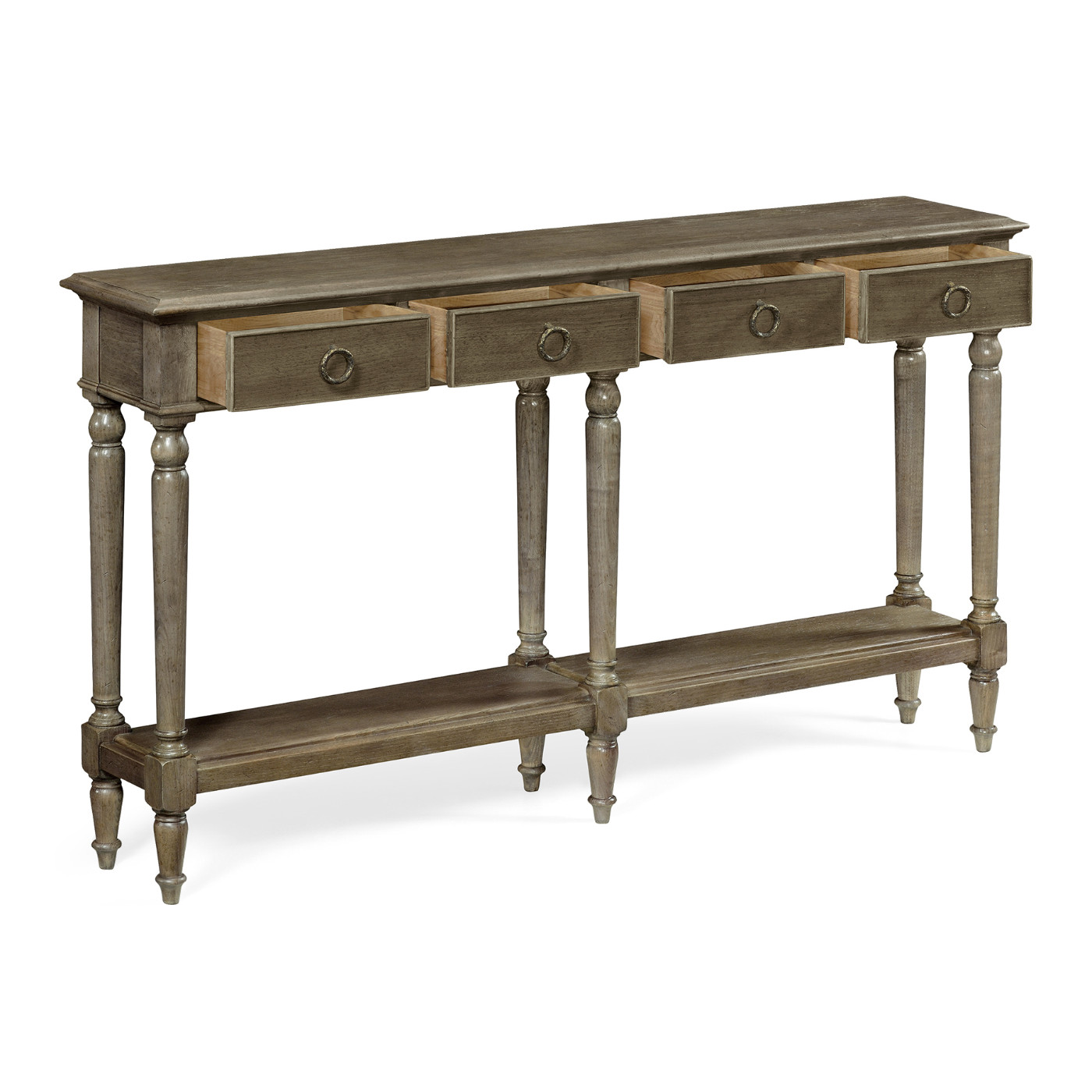 Large Dark Grey Chestnut Narrow Console
