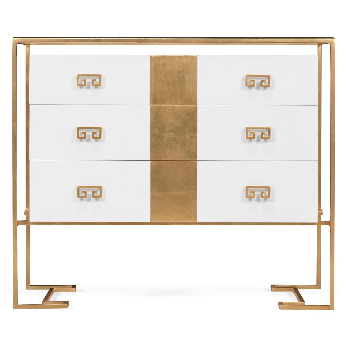 Gilded Iron Chest of Drawers in Biancaneve