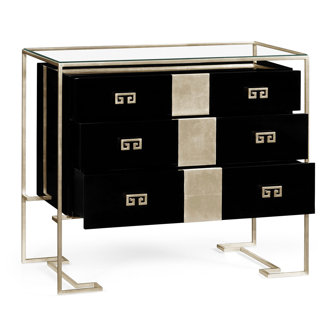 Silver Iron Chest of Drawers in Smoky Black
