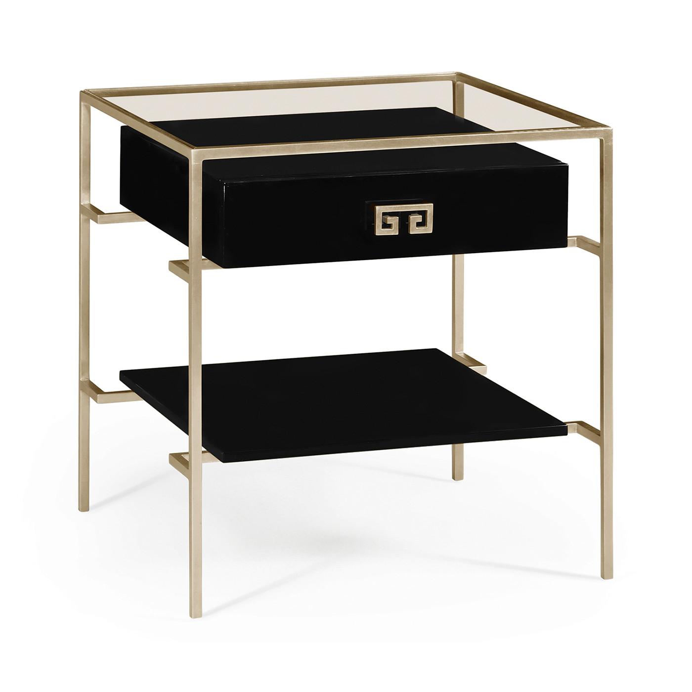 Silver Iron Side Table in Smoky Black