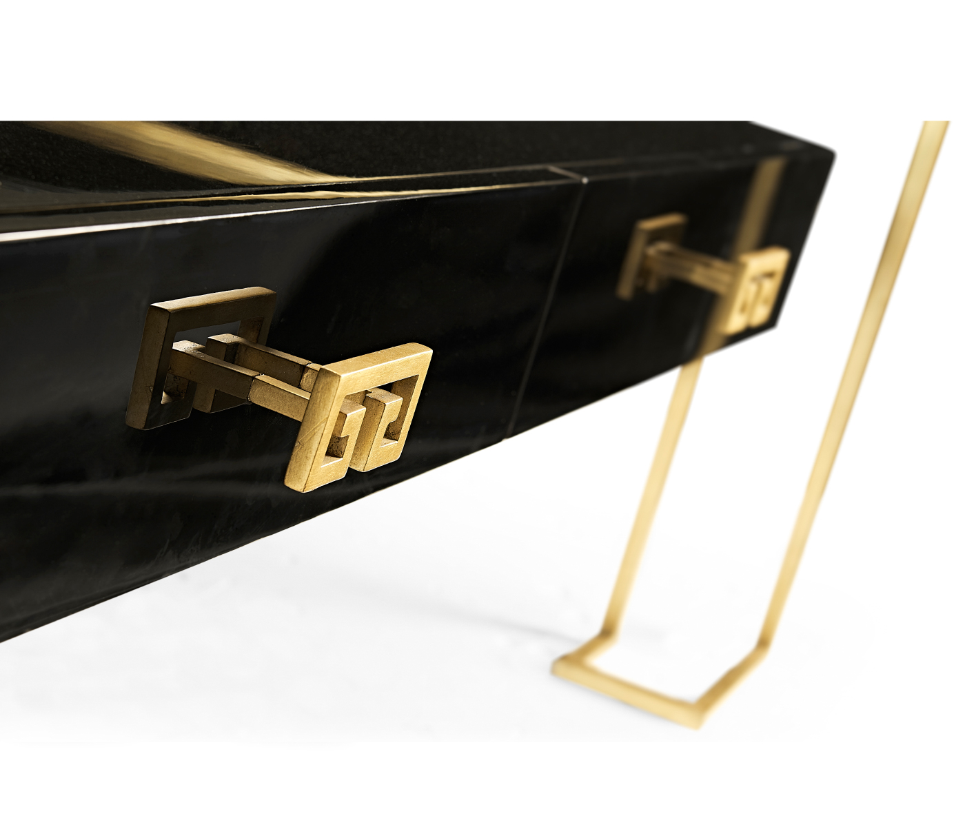 Gilded Iron Coffee Table in Smoky Black
