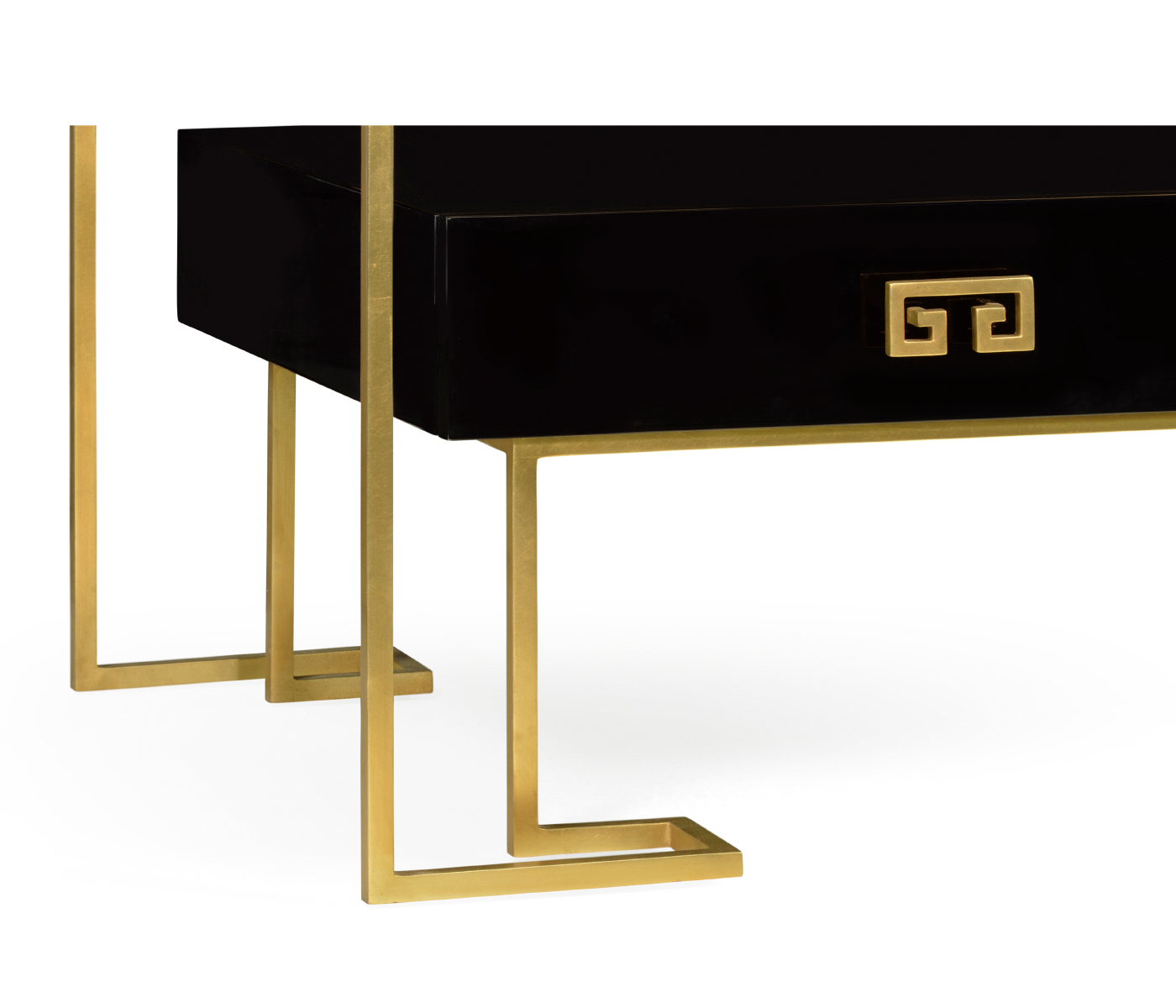 Gilded Iron Coffee Table in Smoky Black