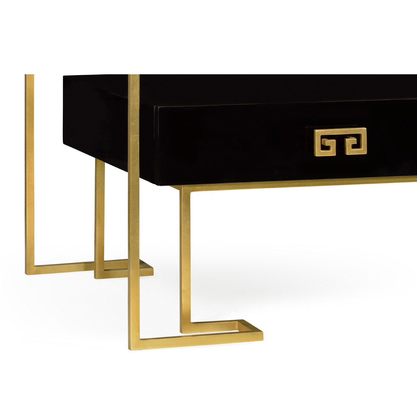 Gilded Iron Coffee Table in Smoky Black