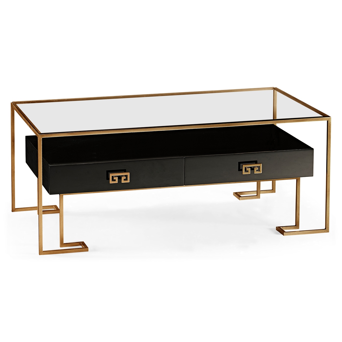 Gilded Iron Coffee Table in Smoky Black