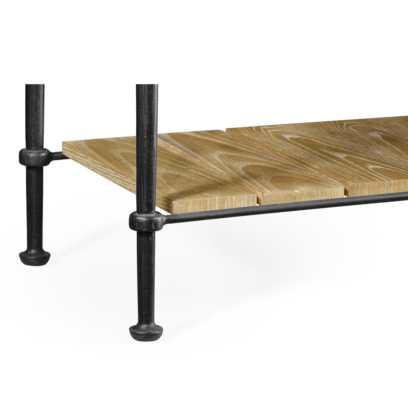 Rectangular Console Table with Iron Base and Slate Top