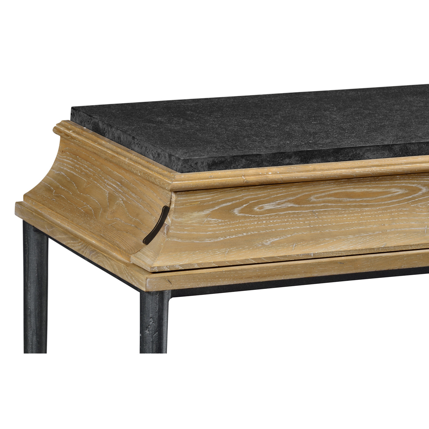 Rectangular Console Table with Iron Base and Slate Top