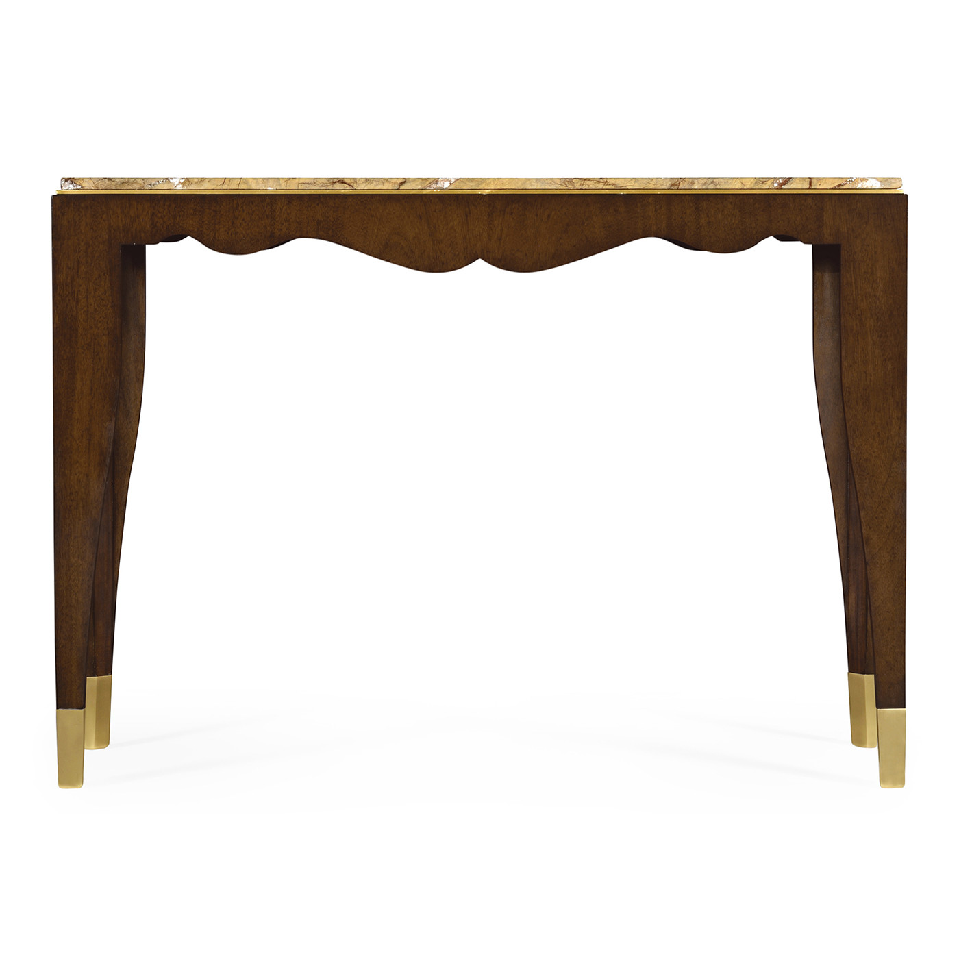 Mahogany console table with Bidasar Gold marble top