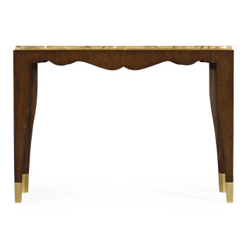Mahogany console table with Bidasar Gold marble top