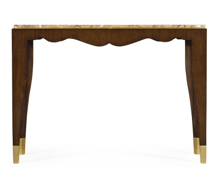 Mahogany console table with Bidasar Gold marble top