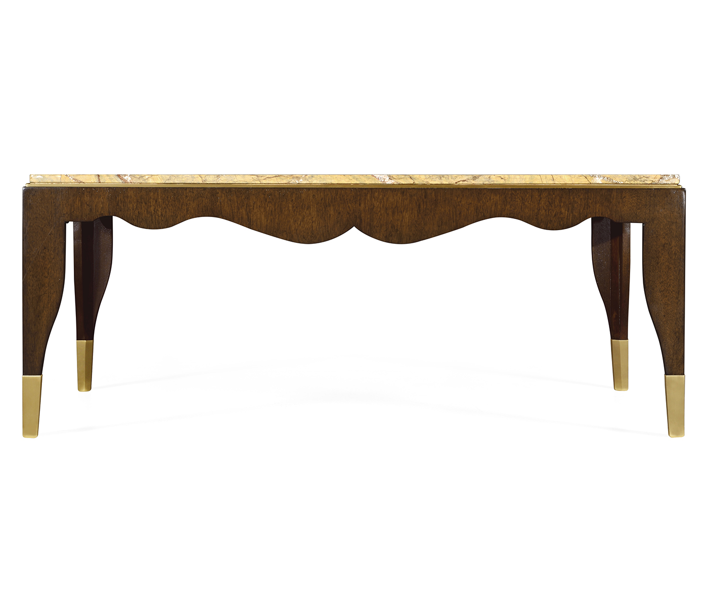 Mahogany coffee table with Bidasar Gold marble top