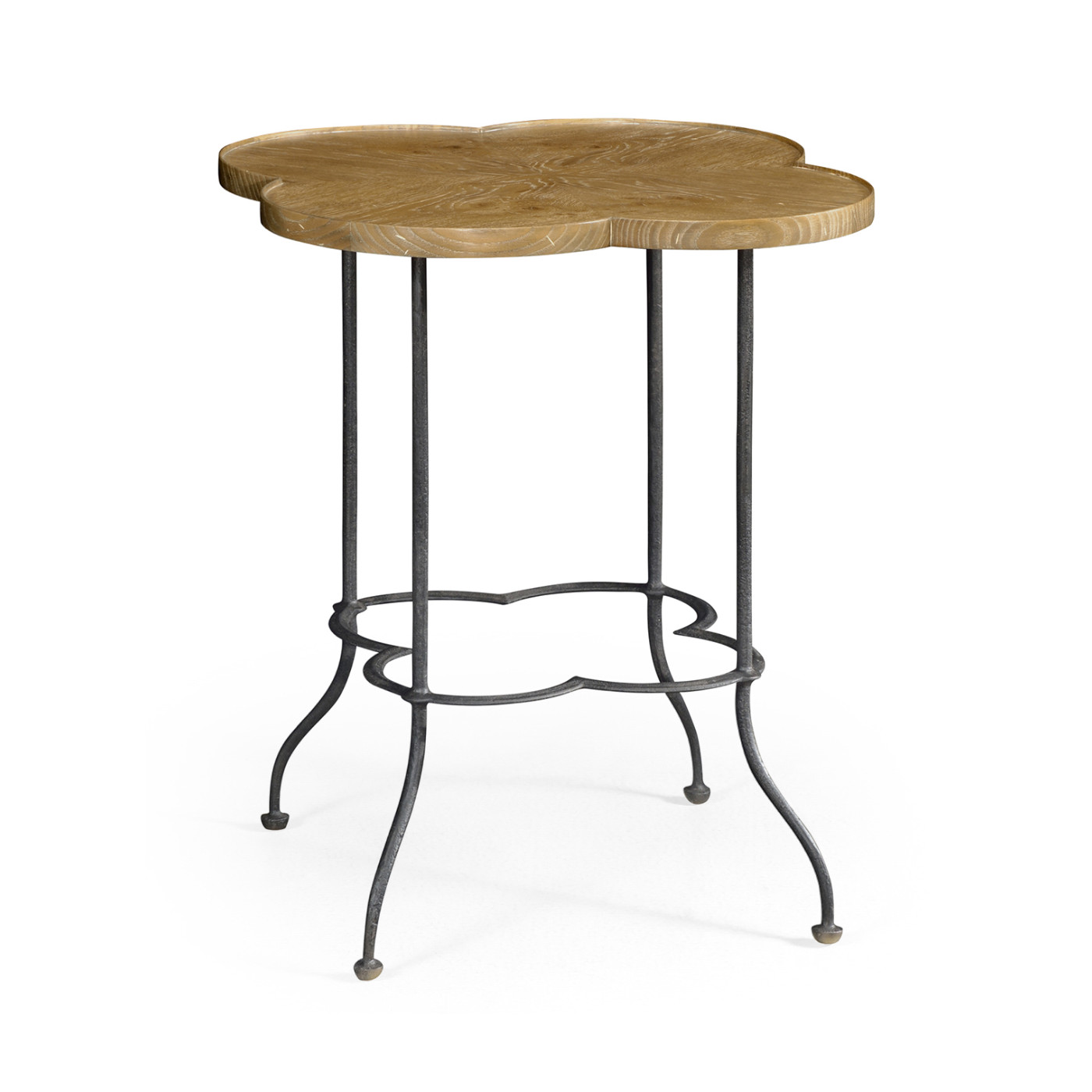 Quatrefoil Limed Chestnut Lamp Table