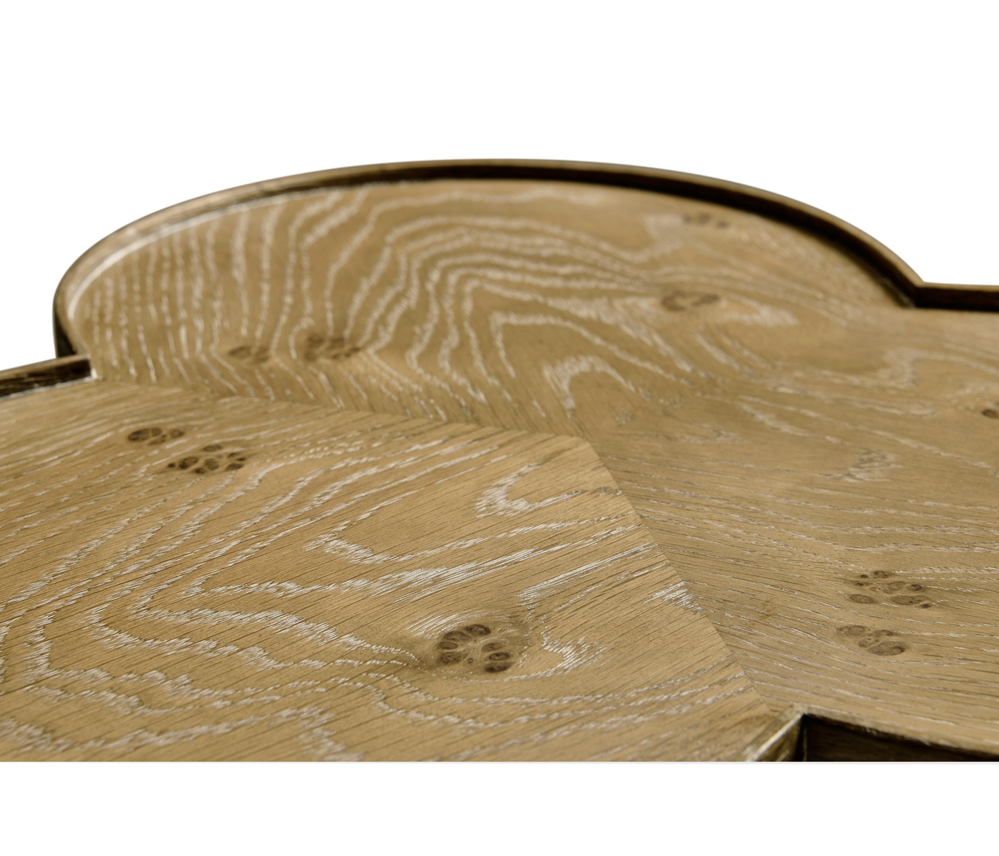 Trefoil Limed Chestnut Side Table