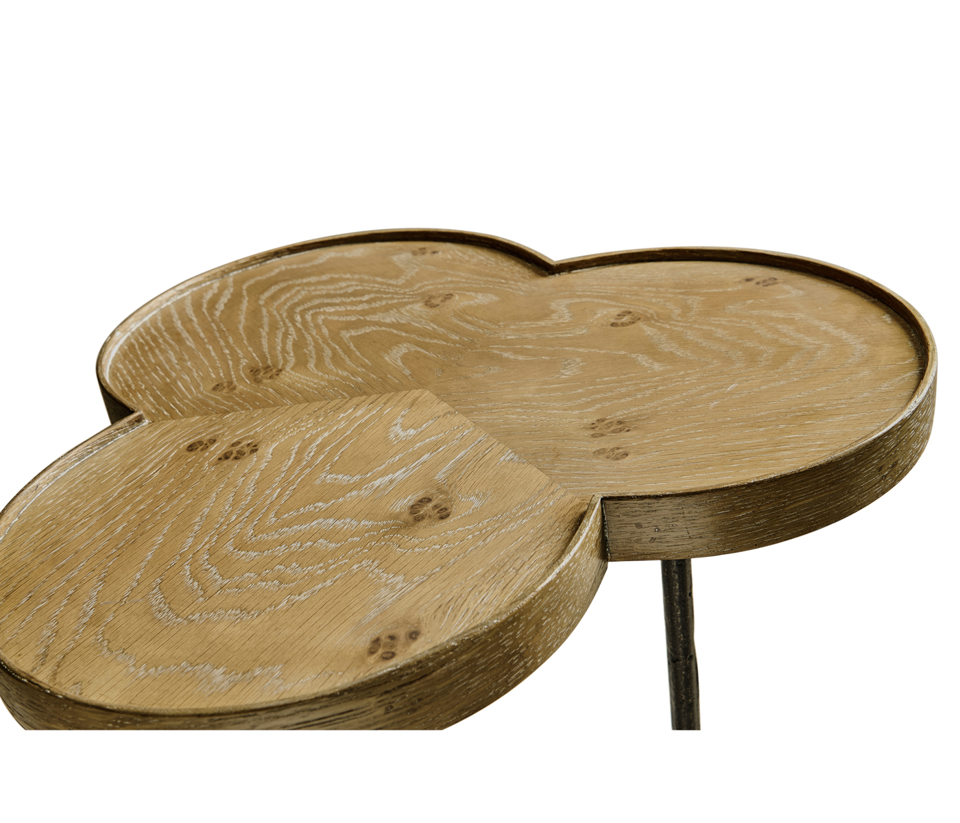 Trefoil Limed Chestnut Side Table