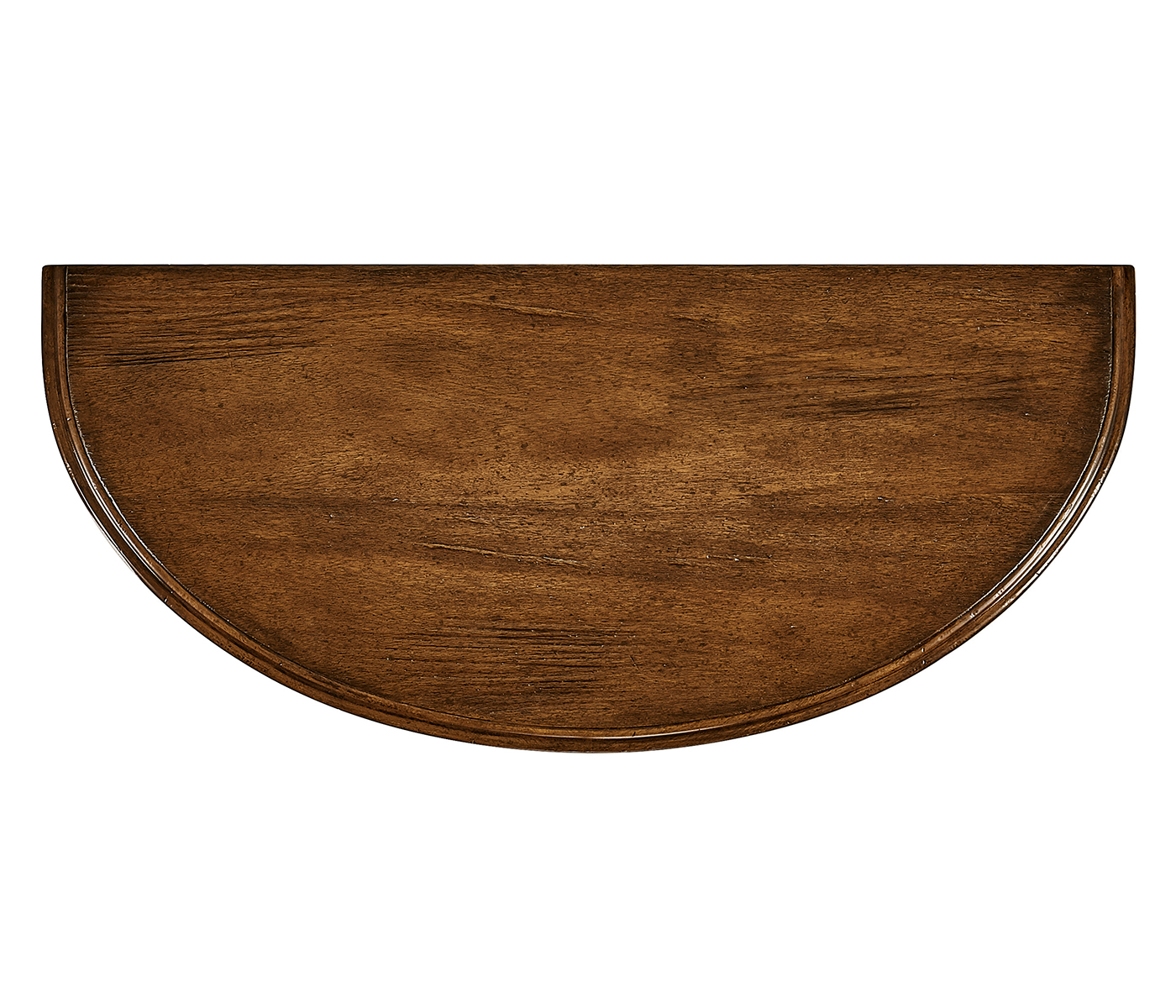 Country Walnut Demilune Console Table