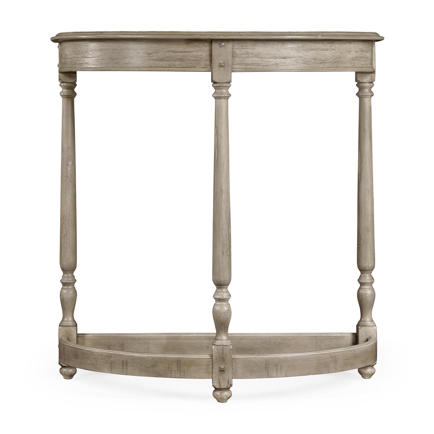 Rustic Grey Demilune Console Table