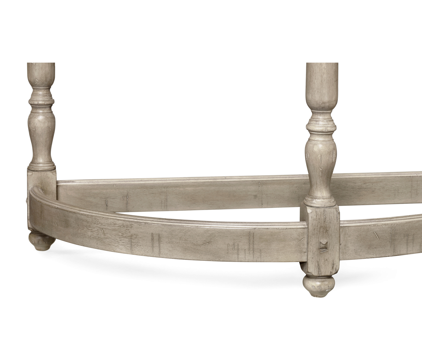 Rustic Grey Demilune Console Table