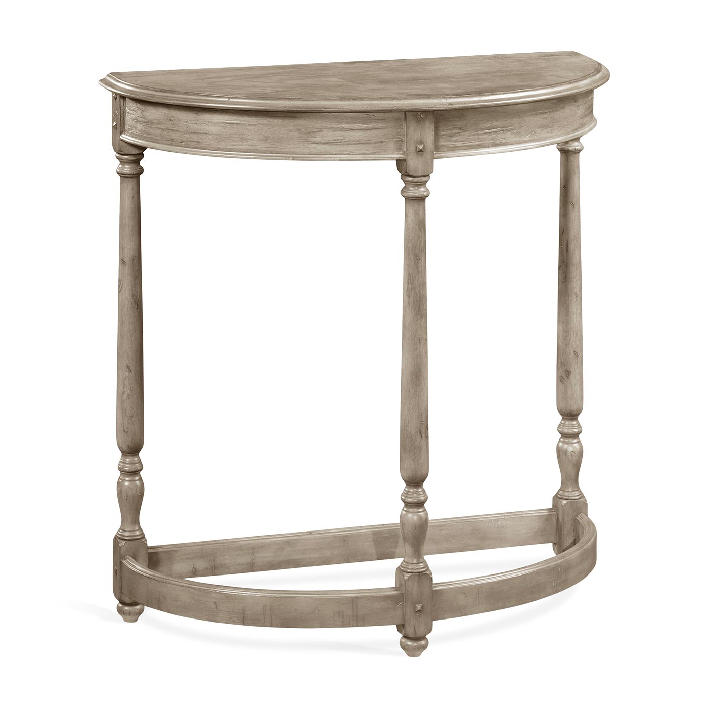 Rustic Grey Demilune Console Table