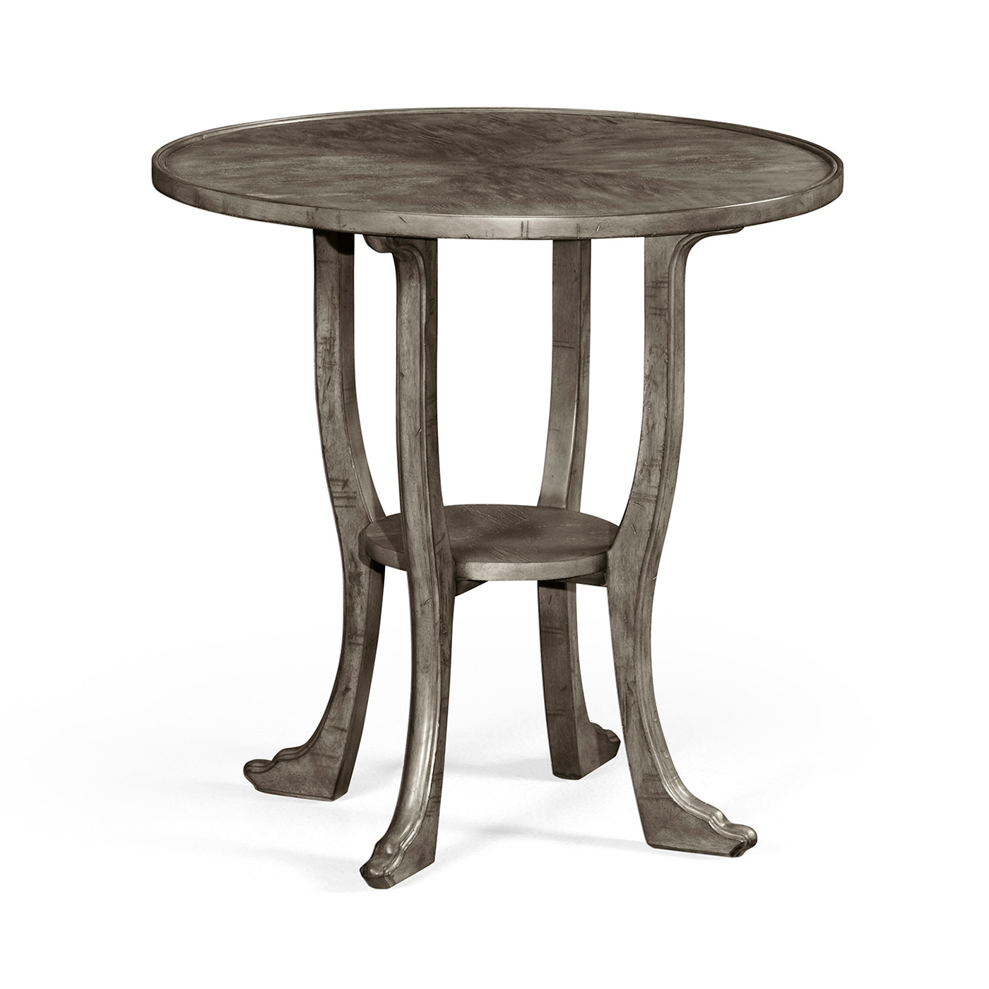 Antique Dark Grey Round Lamp Table