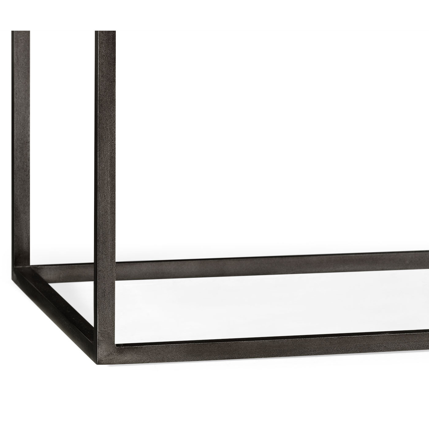 Rectangular Iron Console Table with a Black Marble Top