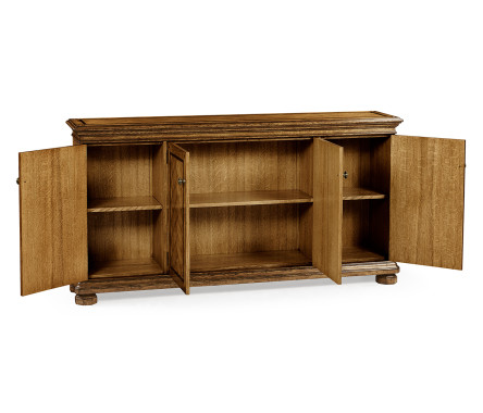 Rectangular Light Brown Chestnut Four-Door Cabinet