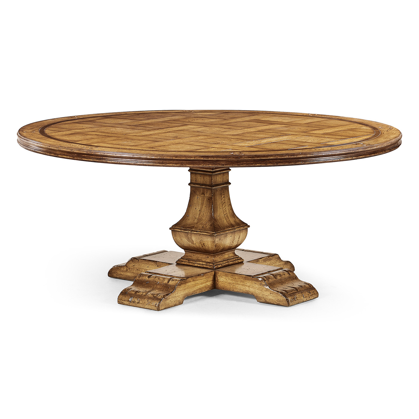 Round Light Brown Chestnut Dining Table 72