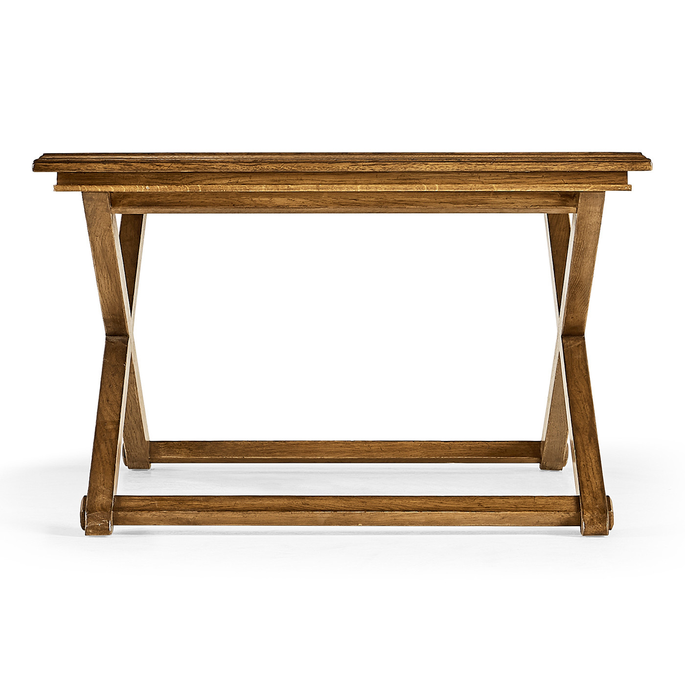 Rectangular Light Brown Chestnut Coffee Table with Large Tray Top