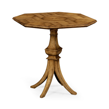 Octagonal Light Brown Chestnut Lamp Table