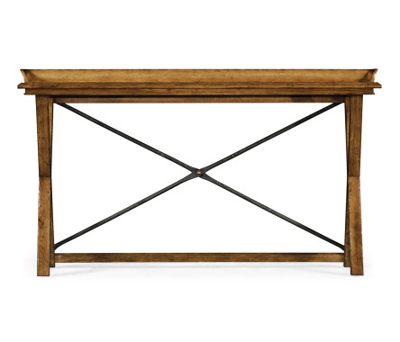 Narrow Rectangular Light Brown Chestnut Console Table