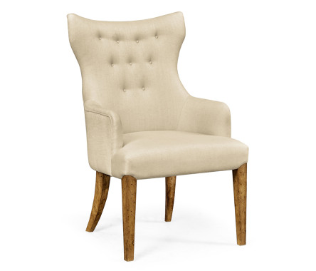 High Back Light Brown Chestnut Winged Arm Chair