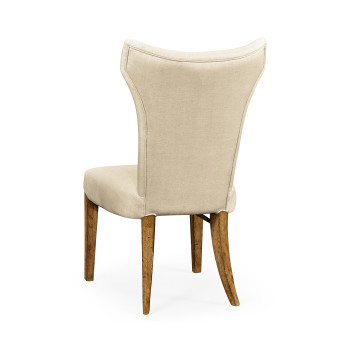 High Back Light Brown Chestnut Winged Side Chair