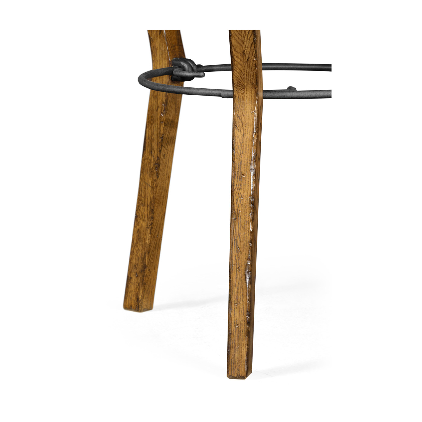 Round Light Brown Chestnut & Rattan Side Table