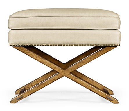 Rectangular Light Brown Chestnut Stool