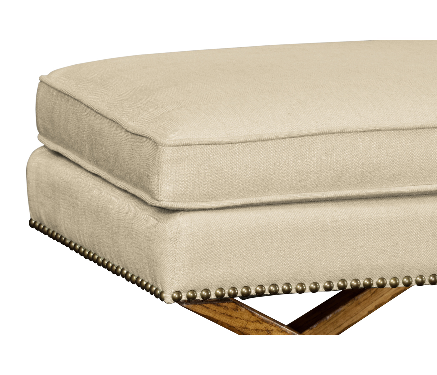 Rectangular Light Brown Chestnut Stool