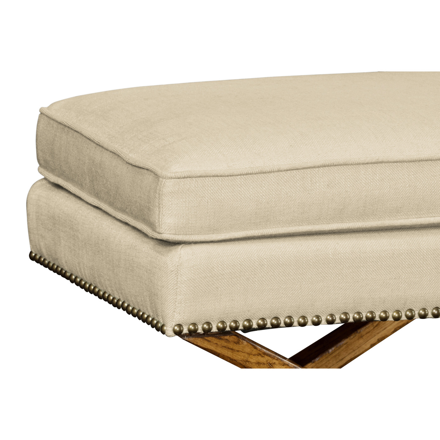 Rectangular Light Brown Chestnut Stool