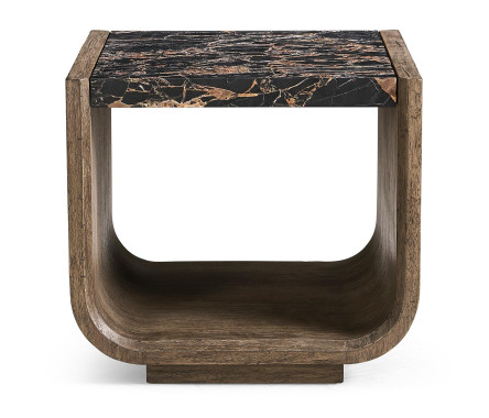 Stone Ridge Marble Side Table Dark