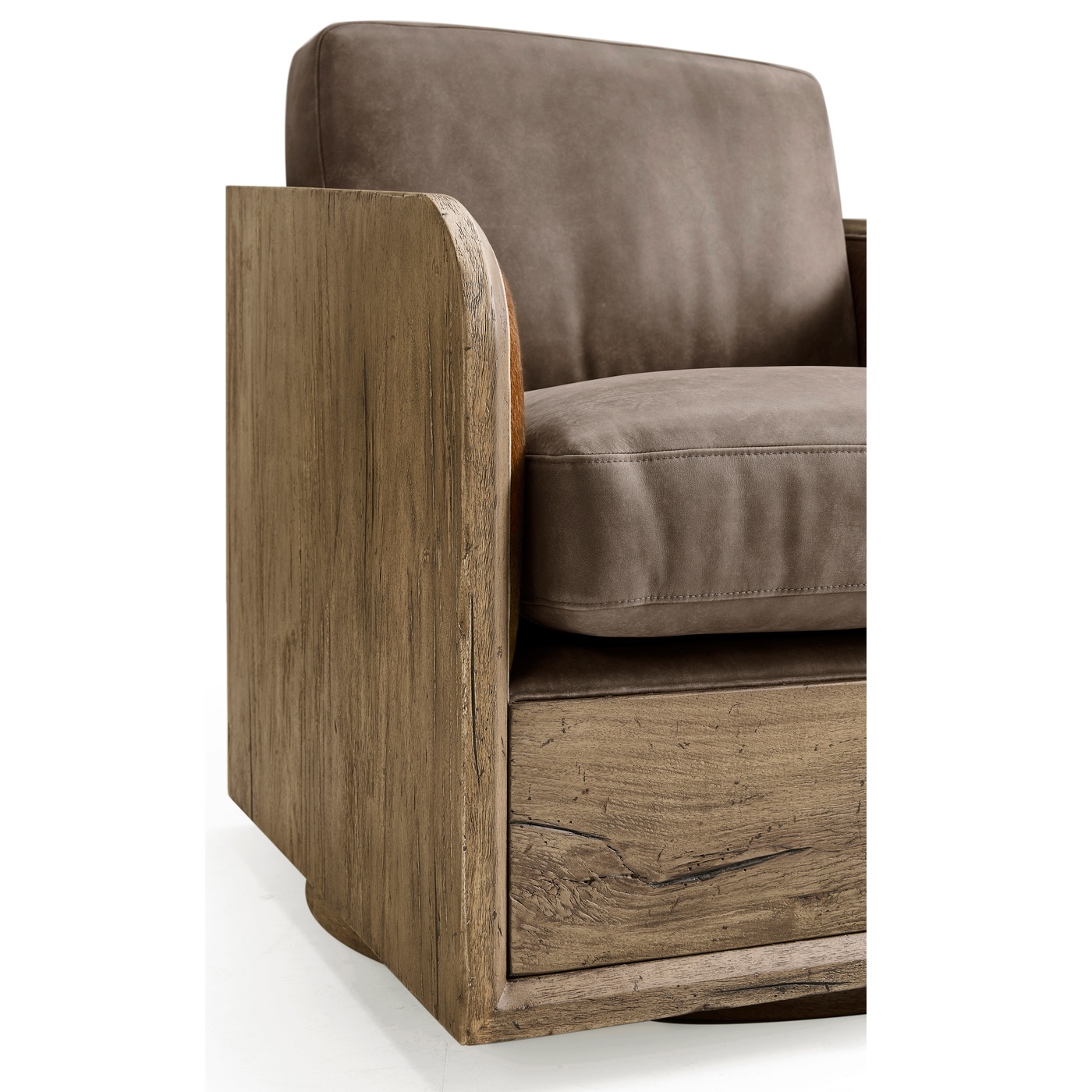 Stone Ridge Leather & Hide Swivel Occasional Chair Light