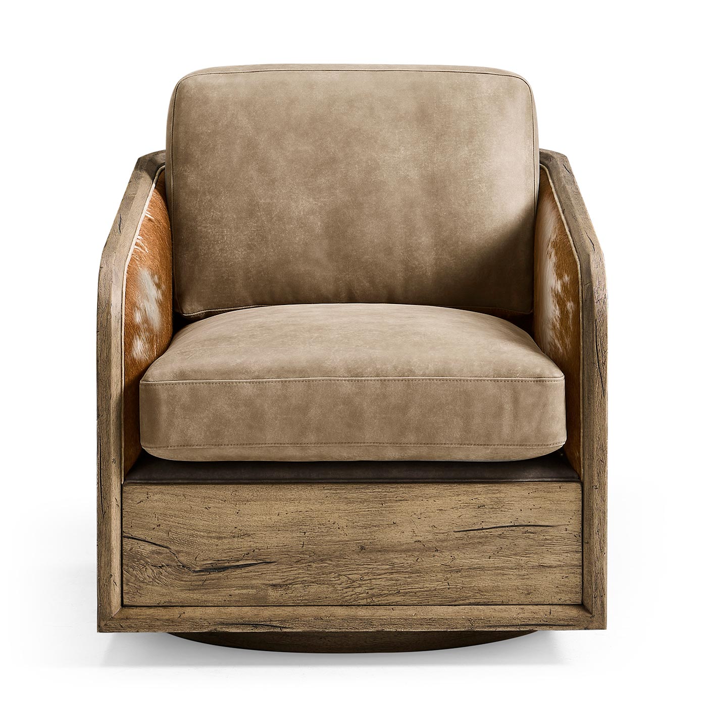 Stone Ridge Leather & Hide Swivel Occasional Chair Light