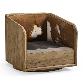 Stone Ridge Leather & Hide Swivel Occasional Chair Light