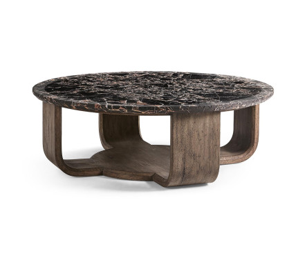 Stone Ridge Round Marble Cocktail Table Dark