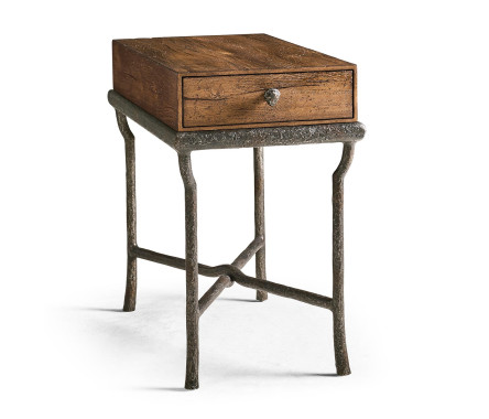 Forge Iron Storage Side Table