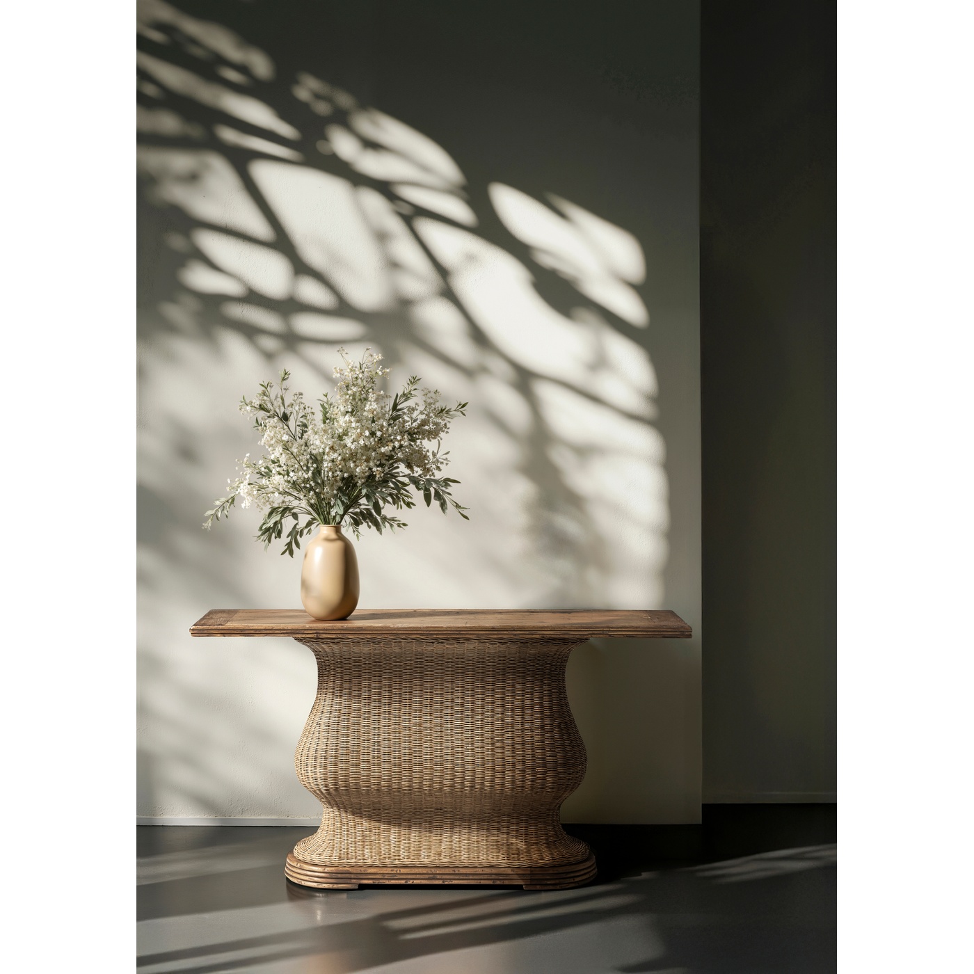 Palm Court Rattan Console Table