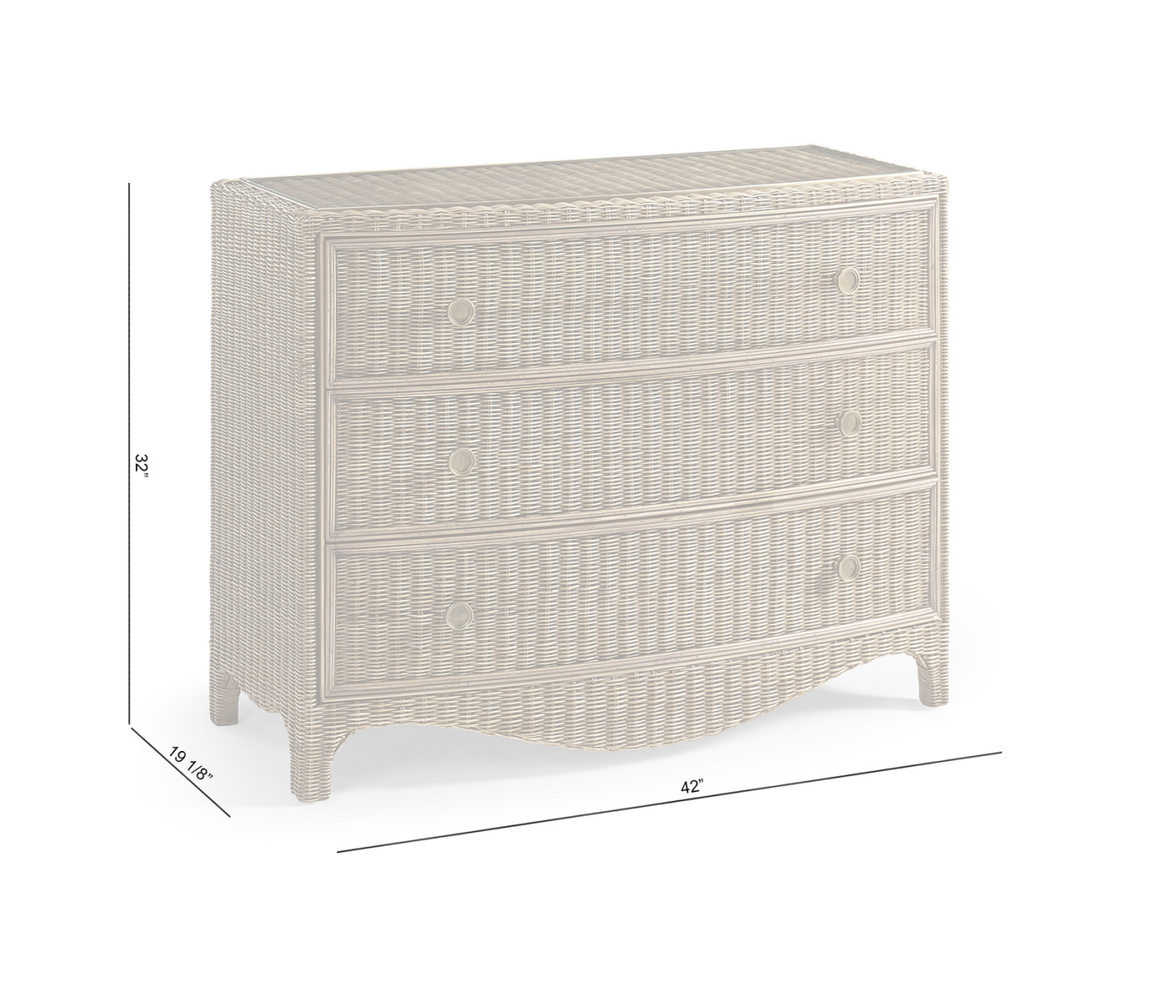 Palm Court Rattan Bow Front Chest